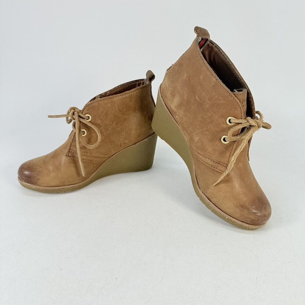 Sperry Top-Sider Harlow Women's Size 5 M Burnished Leather Wedge Bootie Shoes